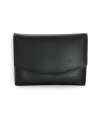 Black women's leather wallet with two flaps 511-4124-60