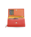Multi-red women's leather wallet with flap 511-4125-M31