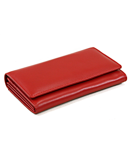 Red Women's Clutch Leather Wallet with Flap 511-4233-31