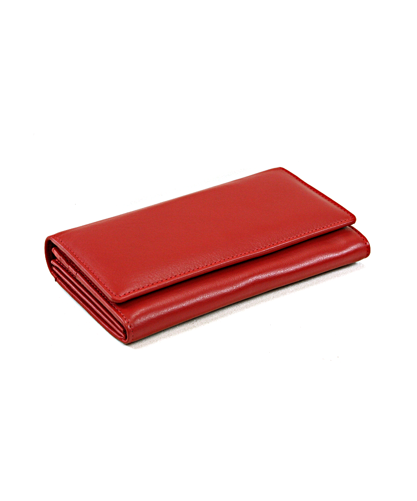Red Women's Clutch Leather Wallet with Flap 511-4233-31