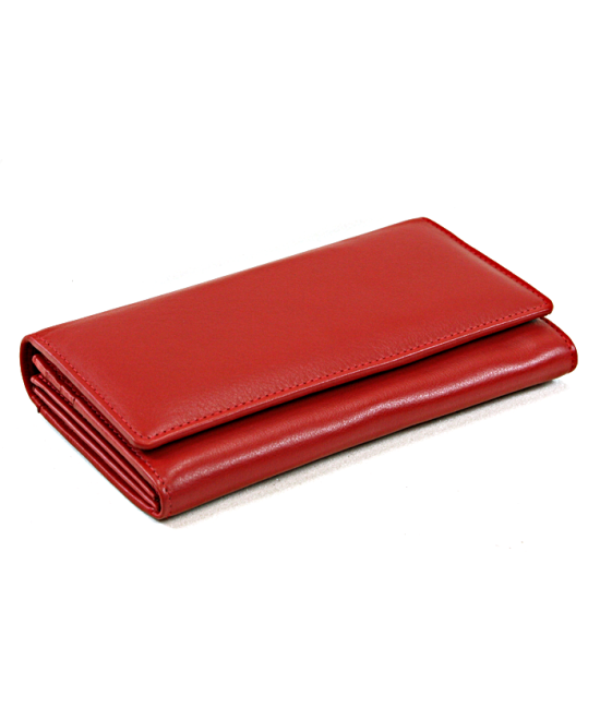 Red Women's Clutch Leather Wallet with Flap 511-4233-31