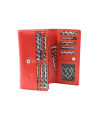 Rotes Damen Clutch Lederportemonnaie mit Klappe 511-4233-31