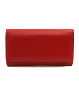 Red Women's Clutch Leather Wallet with Flap 511-4233-31