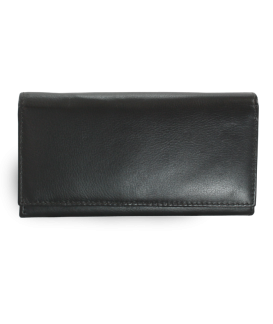 Black Women's Clutch Leather Wallet with Flap 511-4233-60