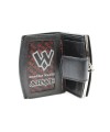 Black women's leather frame wallet with a pinch 511-4357-60