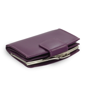 Purple women's leather frame wallet with a pinch 511-4357-76