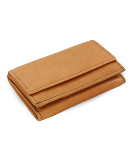 Light brown women's leather mini wallet 511-4392A-05