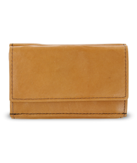 Light brown women's leather mini wallet 511-4392A-05