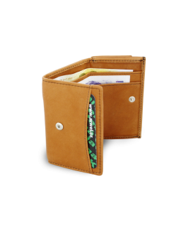 Hellbraunes Mini-Portemonnaie aus Leder für Damen 511-4392A-05