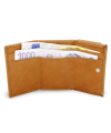 Light brown women's leather mini wallet 511-4392A-05