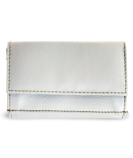 Graues Mini-Portemonnaie aus Leder für Damen 511-4392A-20