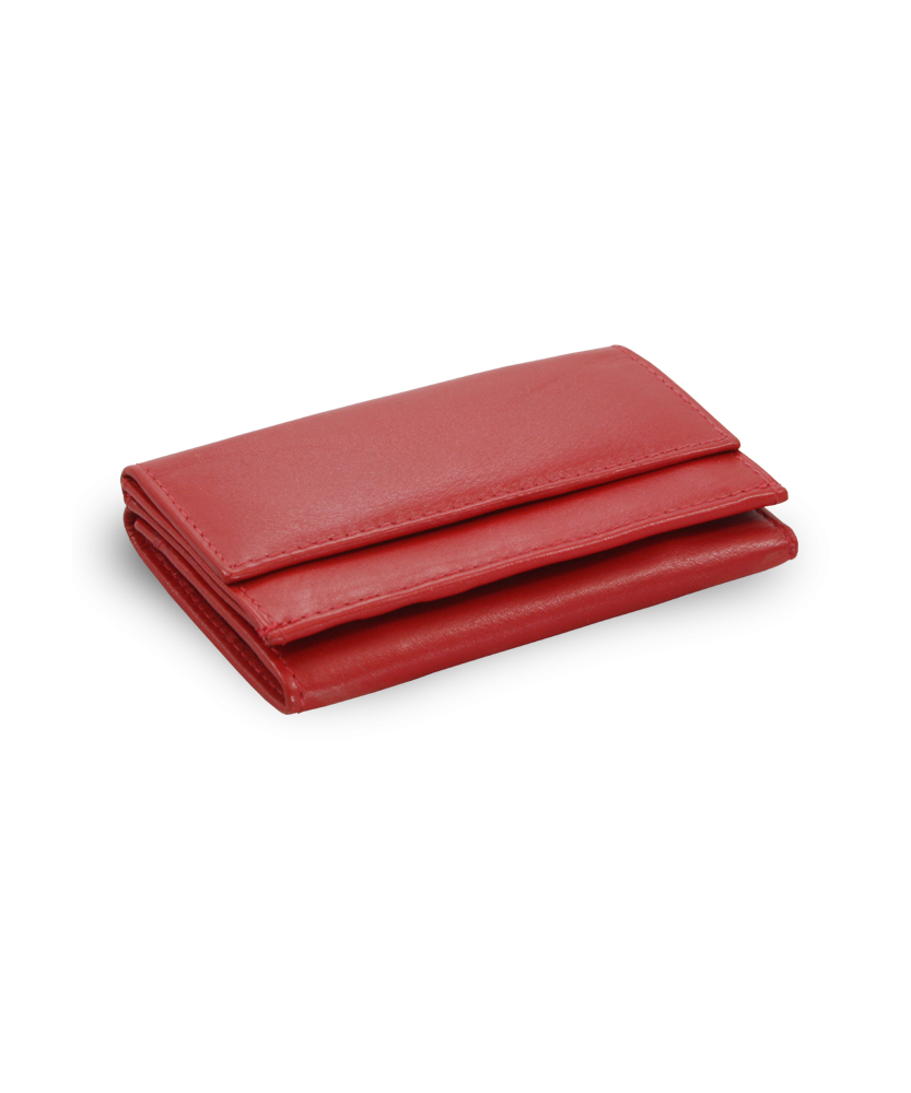 Red women's leather mini wallet 511-4392A-31