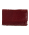 Burgunderrotes Mini-Portemonnaie aus Leder für Damen 511-4392A-34