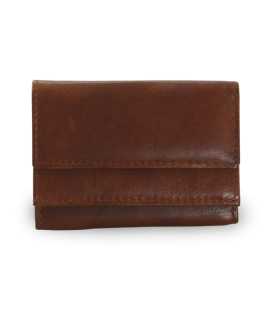 Dark brown women's leather mini wallet 511-4392A-47