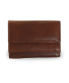 Dark brown women's leather mini wallet 511-4392A-47