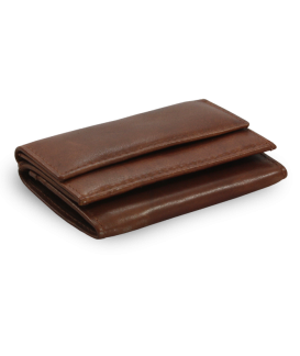 Dark brown women's leather mini wallet 511-4392A-47