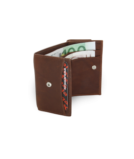 Dark brown women's leather mini wallet 511-4392A-47