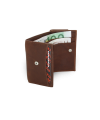Dark brown women's leather mini wallet 511-4392A-47