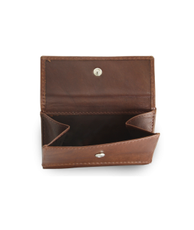 Dark brown women's leather mini wallet 511-4392A-47