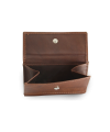 Dunkelbraunes Mini-Portemonnaie aus Leder für Damen 511-4392A-47