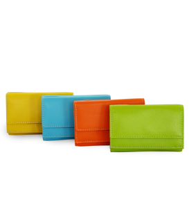 Green women's mini leather wallet 511-4392A-51