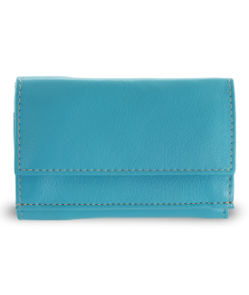 Türkisfarbenes Mini-Portemonnaie für Damen aus Leder 511-4392A-53