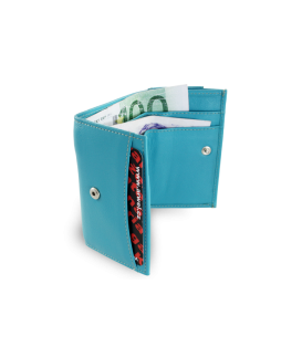 Turquoise women's Mini leather wallet 511-4392A-53