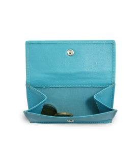 Turquoise women's Mini leather wallet 511-4392A-53