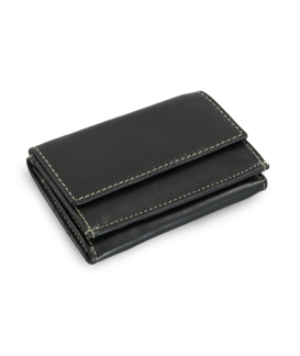 Schwarzes Mini-Portemonnaie für Damen aus Leder 511-4392A-60