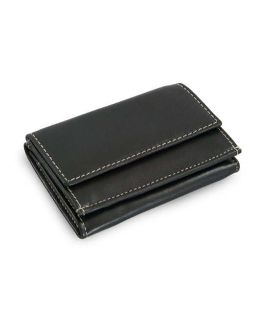Black women's mini leather wallet 511-4392A-60