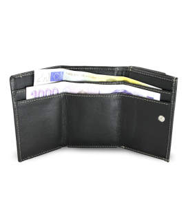 Black women's mini leather wallet 511-4392A-60