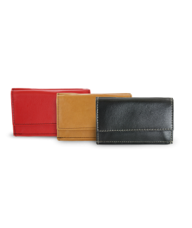 Black women's mini leather wallet 511-4392A-60