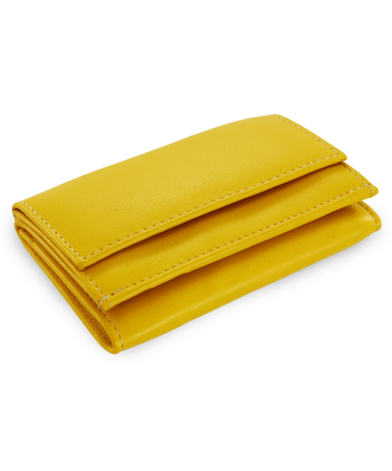 Yellow women's mini leather wallet 511-4392A-86