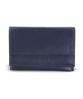Blaues Mini-Portemonnaie aus Leder für Damen 511-4392A-97