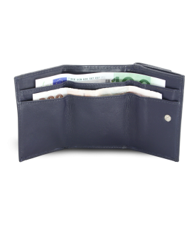 Blue women's mini leather wallet 511-4392A-97