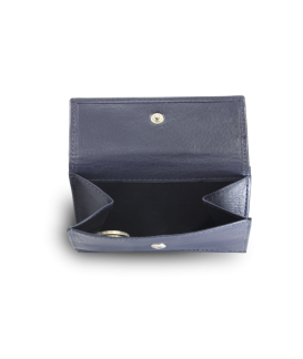 Blaues Mini-Portemonnaie aus Leder für Damen 511-4392A-97