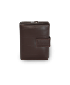 Dark brown women's leather wallet with a pinch 511-5936-40