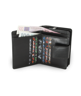 Black women's leather wallet with a pinch 511-5936-60