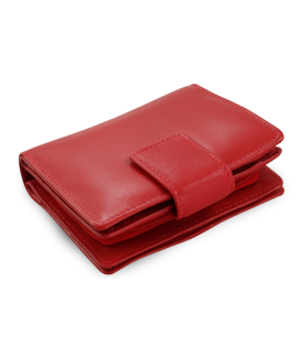 Red women's leather wallet with a pinch 511-5937-31