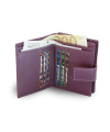 Purple women's leather wallet with a pinch 511-5937-76