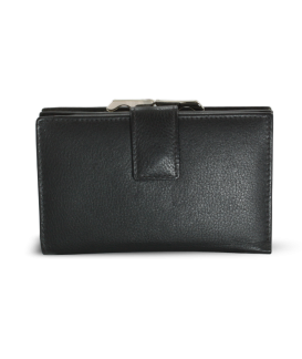 Black women's leather frame wallet with a pinch 511-6232-60