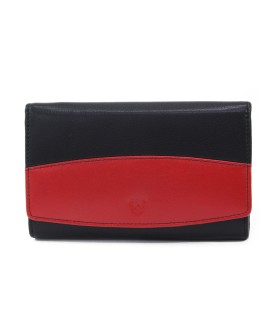 Black and Red Women's Leather Frame Wallet 511-6236A-60/31