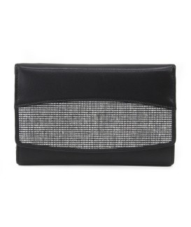 Black and white women's leather frame wallet 511-6236B-60/T