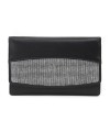 Black and white women's leather frame wallet 511-6236B-60/T