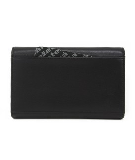 Black and white women's leather frame wallet 511-6236B-60/T