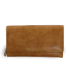 Light brown women's clutch leather wallet with flap 511-7120-05