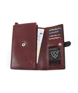 Rot-schwarzes Clutch Portemonnaie mit Schließe 511-8102-31/60