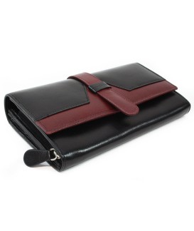 Black and red clutch wallet with a pinch 511-8102-60/31