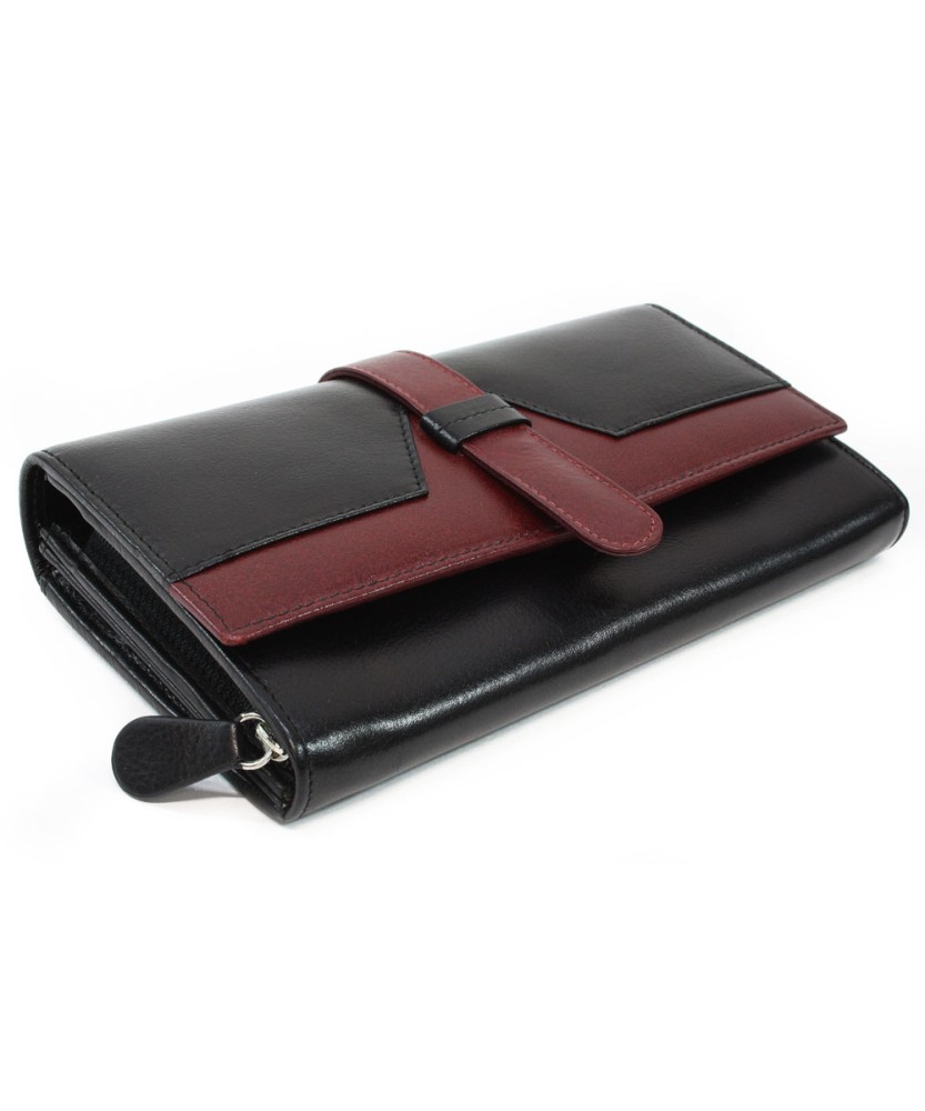 Black and red clutch wallet with a pinch 511-8102-60/31