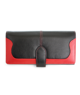 Black-red women's clutch wallet with a pinch 511-8118-60/31